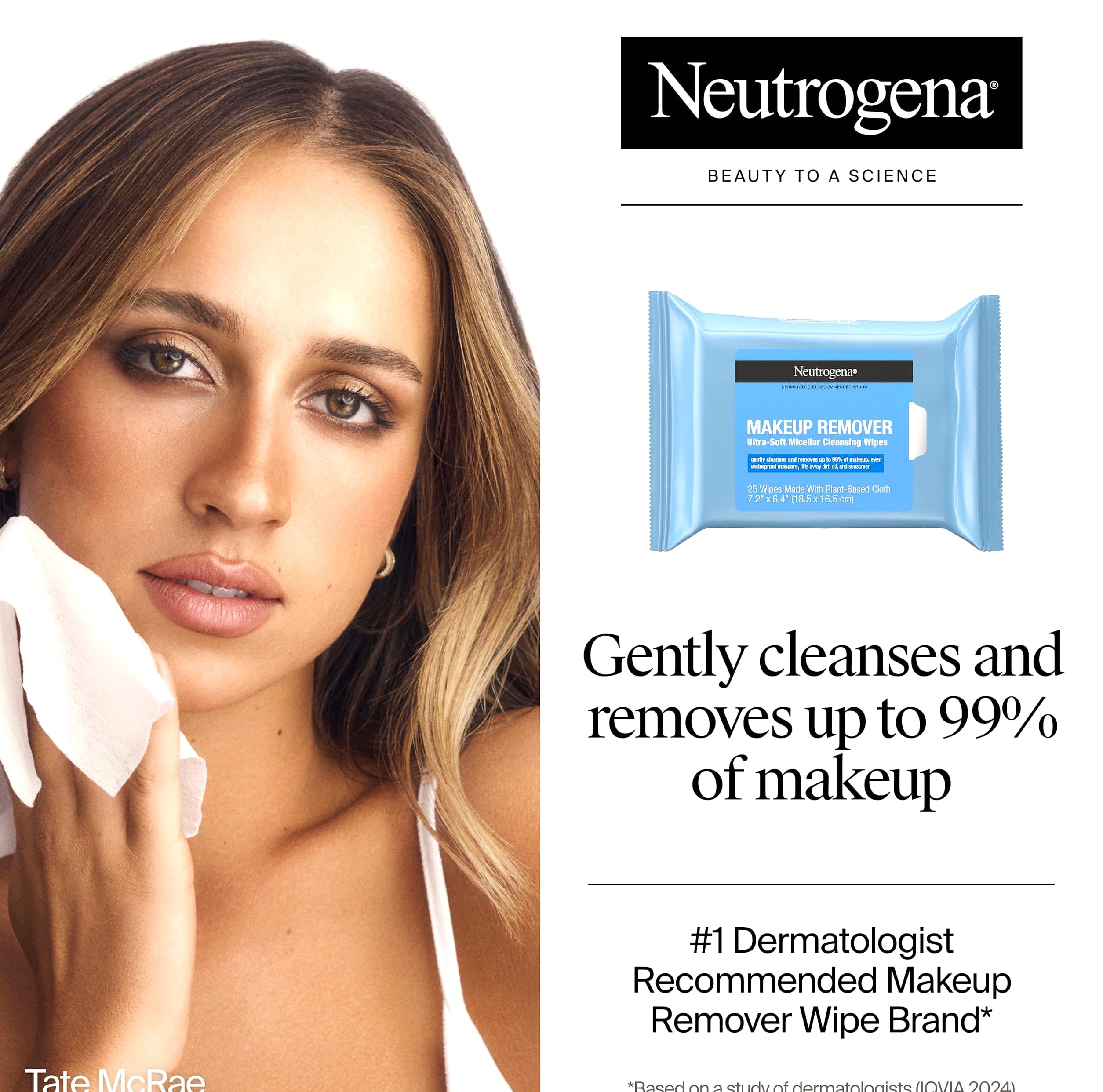 Neutrogena Micellar Makeup Remover Wipes, Alcohol-Free, 50 Count