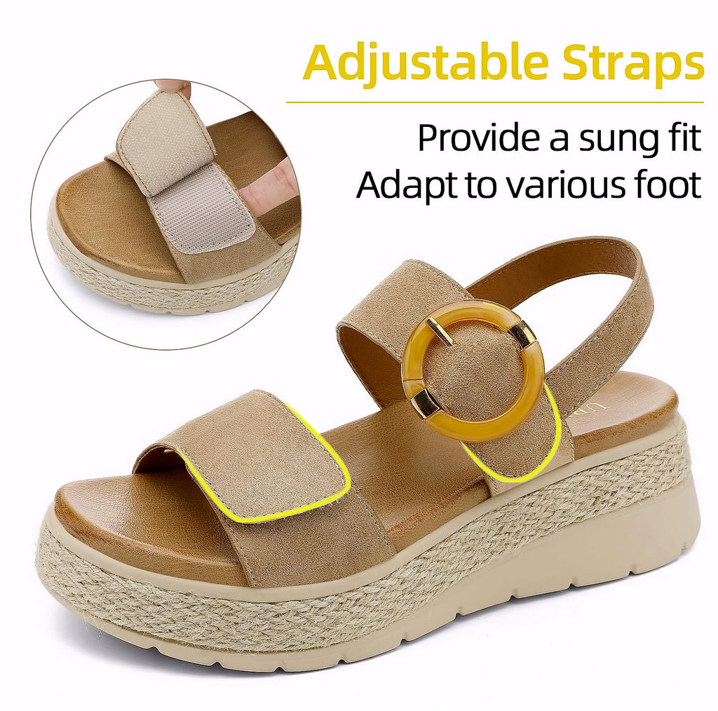 UBFEN Women's Espadrille Platform Sandals with Arch Support