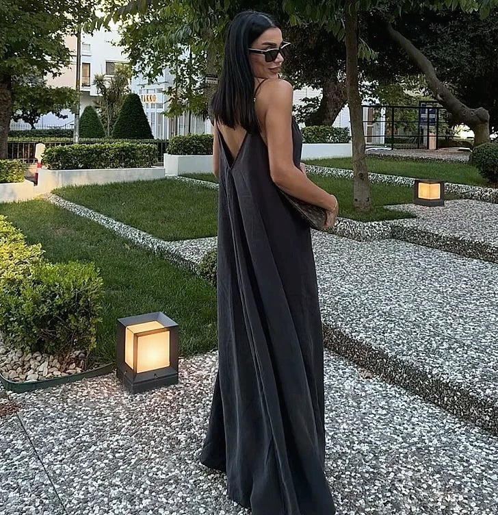 MUJER Backless Slip Maxi Dress for Summer