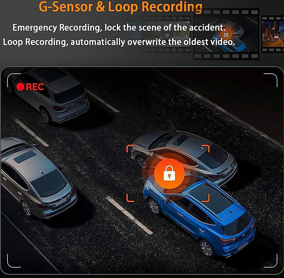 4 Channel Dash Cam WiFi 1080P FHD Night Vision Parking Mode