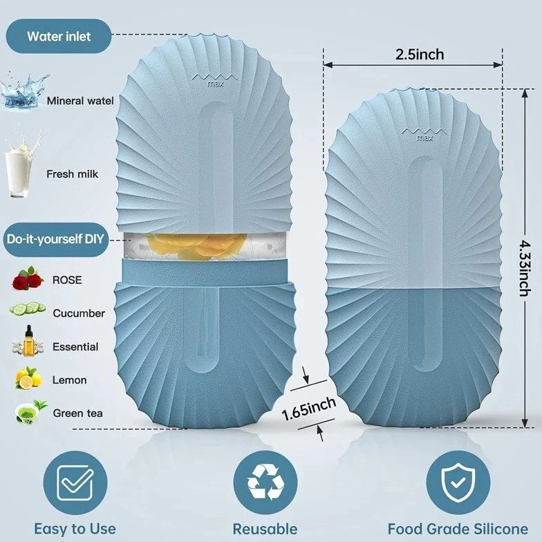 Reusable Silicone Ice Roller for Face & Eyes – Puffiness Reducer, Facial Massage