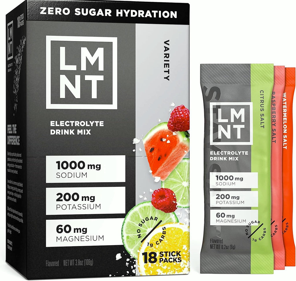 LMNT Zero Sugar Electrolyte Drink Mix Variety Pack 18 Count