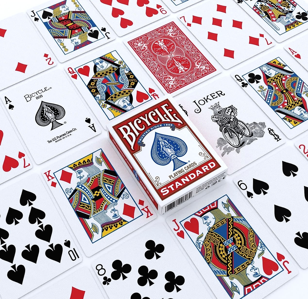 Bicycle Standard Playing Cards, Poker Size, Red & Blue 2-Deck Pack