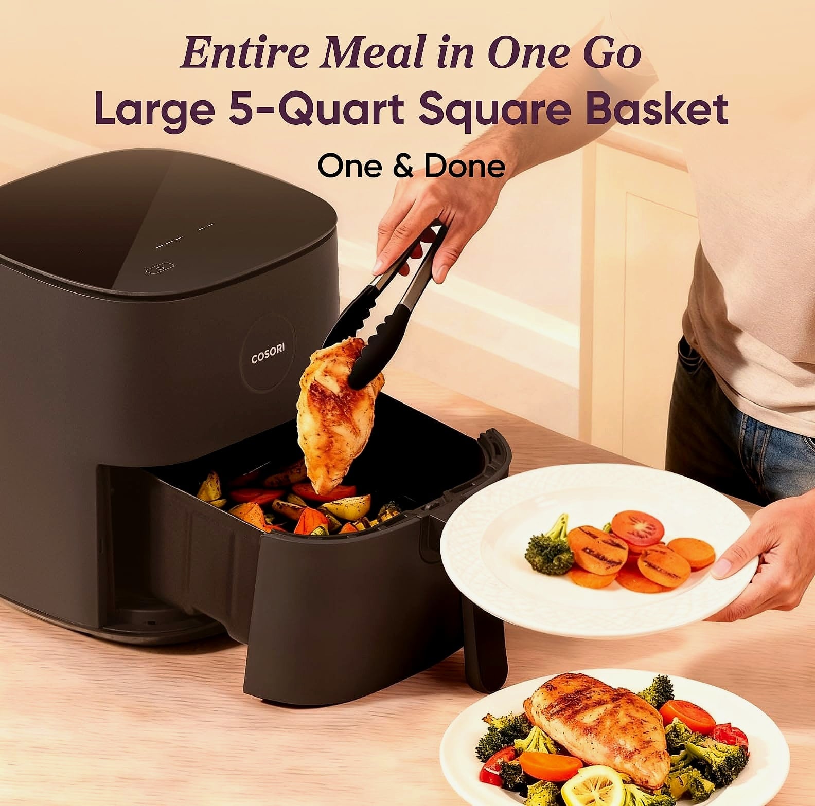 Cosori Air Fryer Pro 5QT Compact with Ceramic Basket