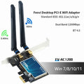 AC1200 Desktop PCI-E WiFi Adapter 2.4G/5Ghz 802.11ac Bluetooth 4.0 Network Card