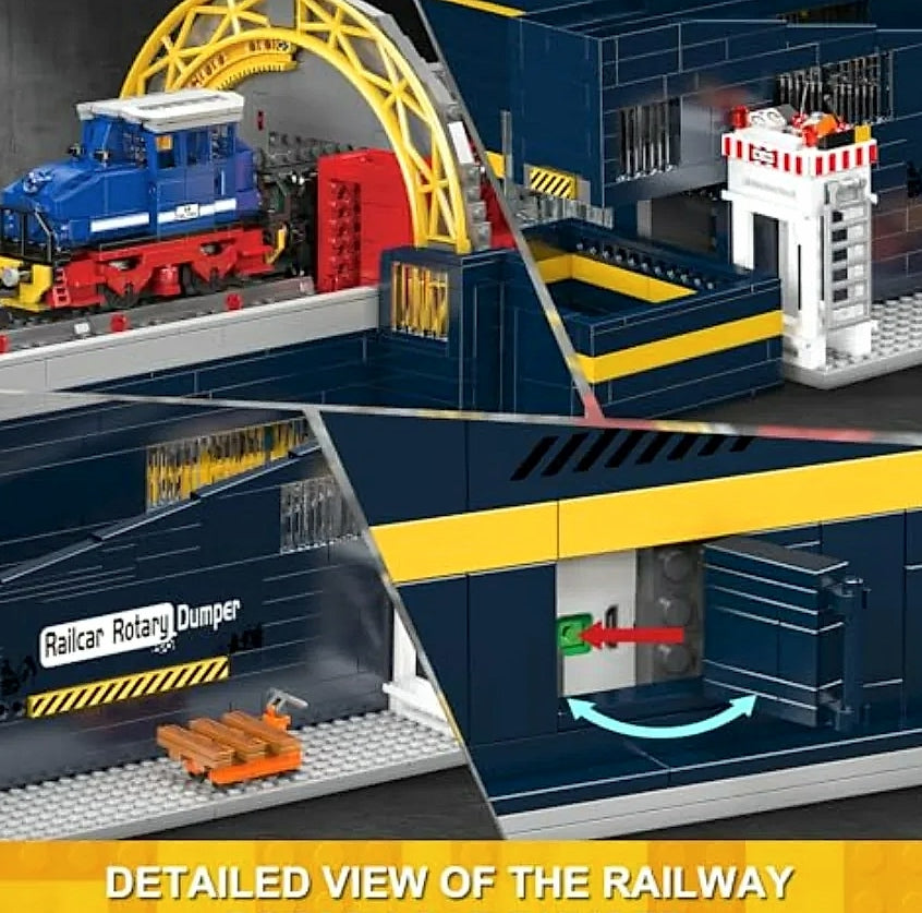 Mould King 17094 Railcar Rotary Dumper Building Set