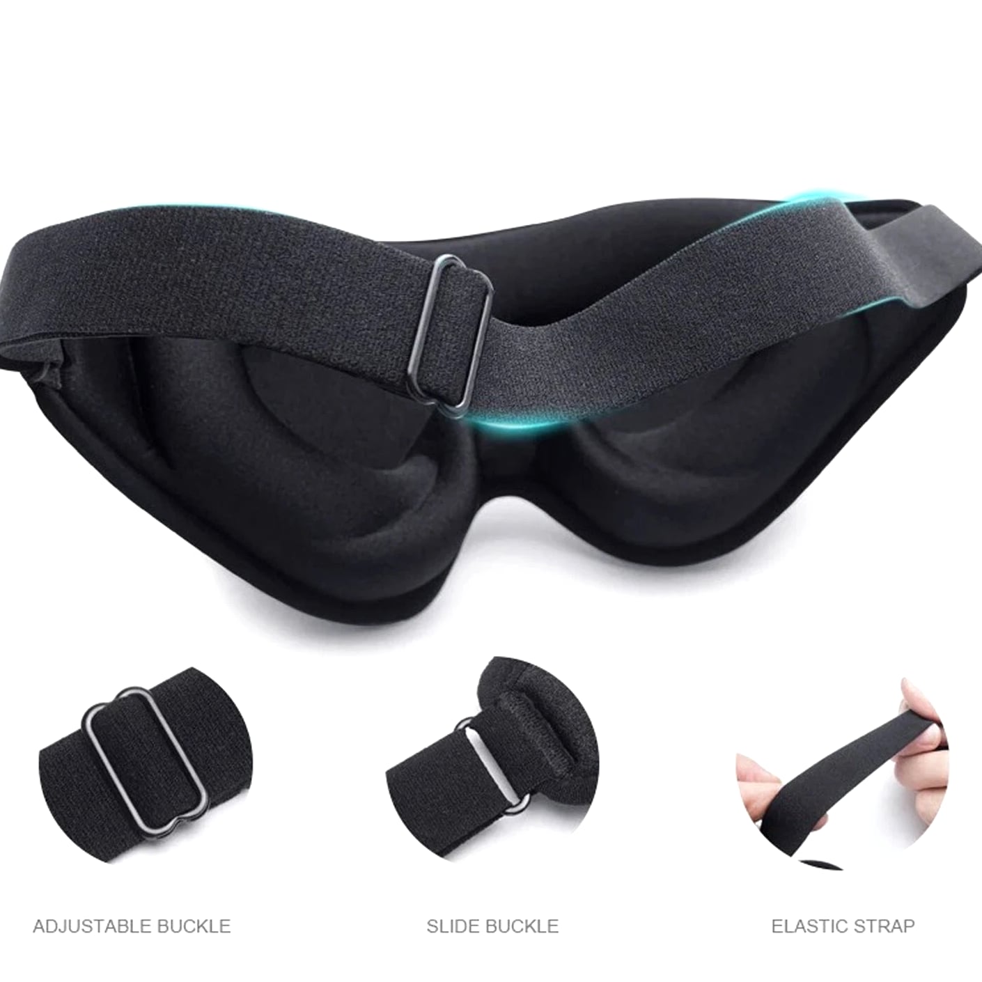 Travel Silk Eye Mask - Blackout Eye Cover for Rest & Deep Sleep (1 Pc)