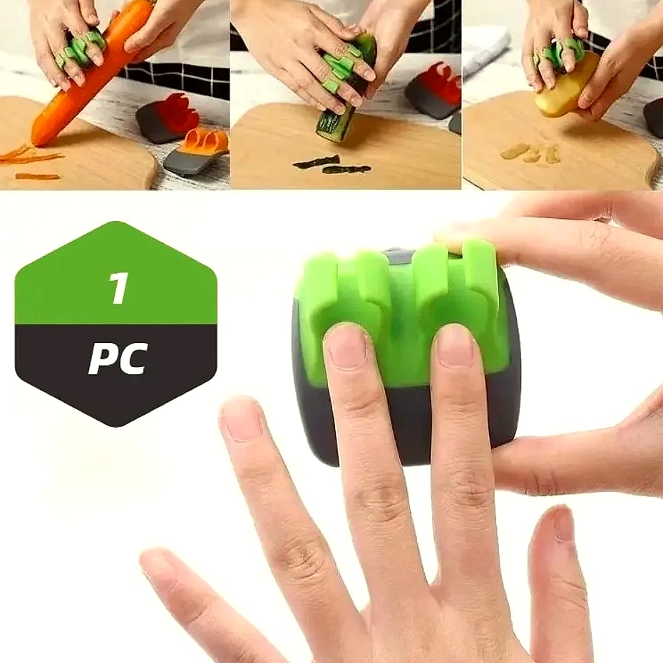 Black and Green Kitchen Peeler with Sharp Blade and Grip