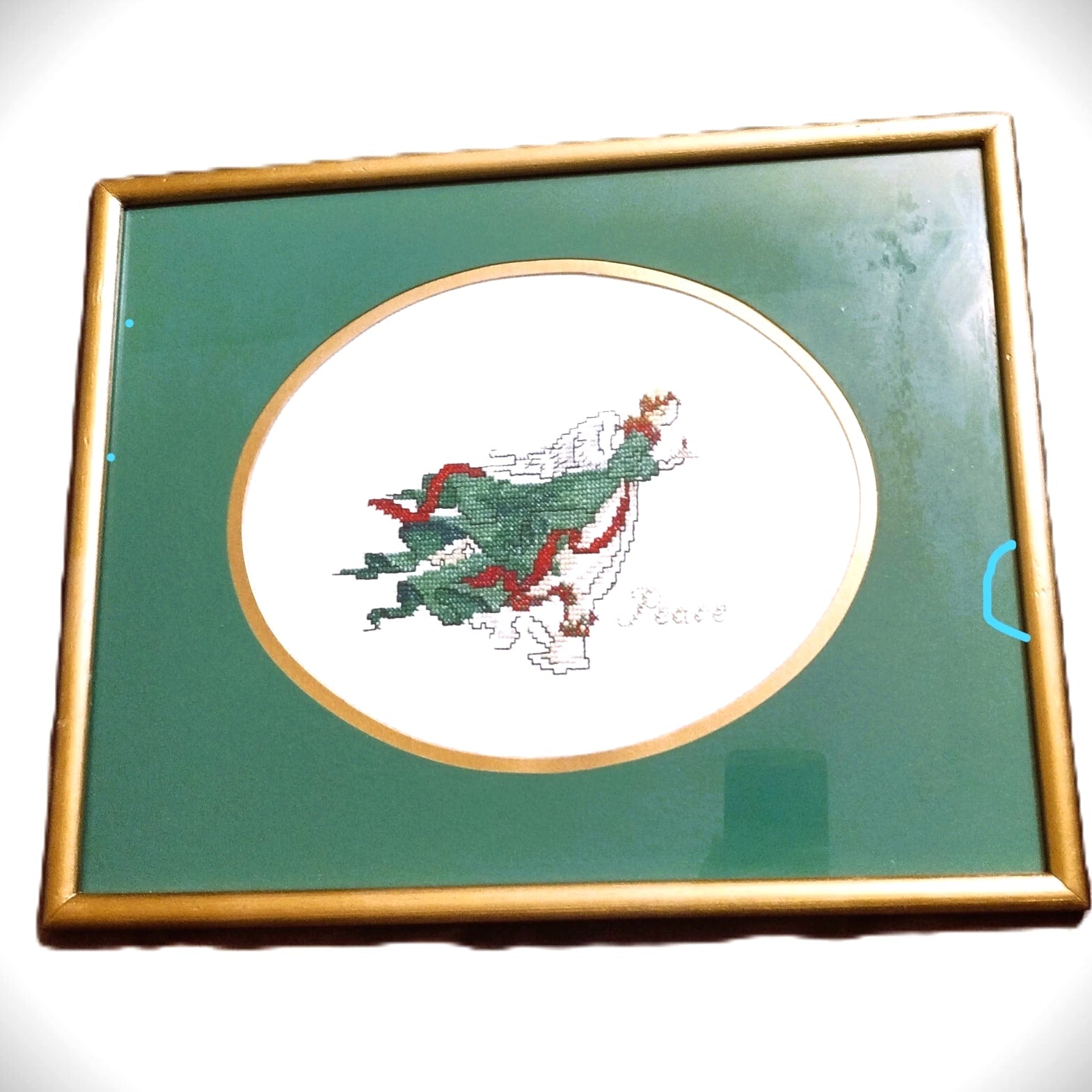 Angel of Light Peace Completed Cross Stitch Hand Made Framed Christmas L&L