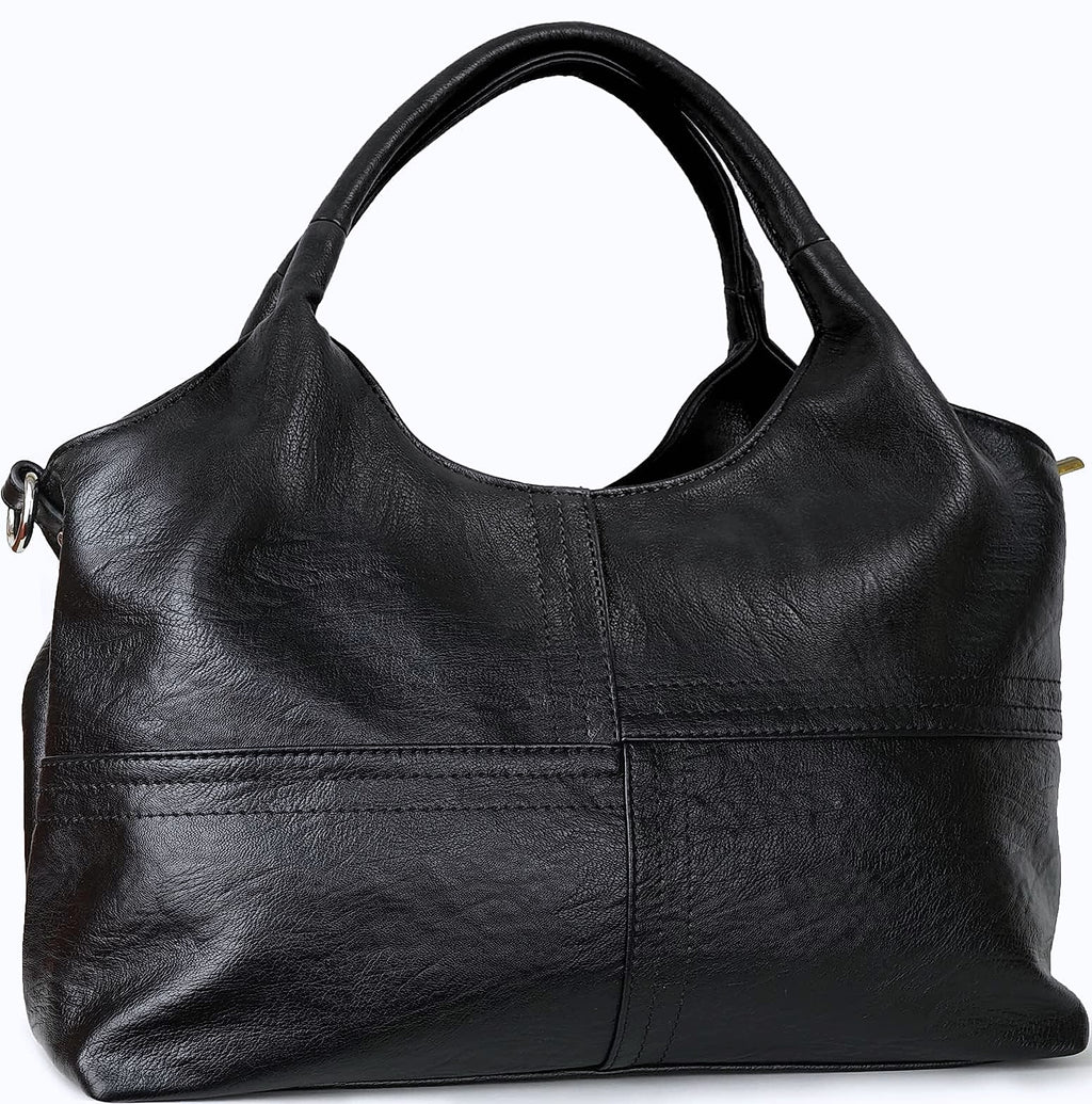 KOGTLA Medium Vegan Leather Handbag with Detachable Satchel Strap