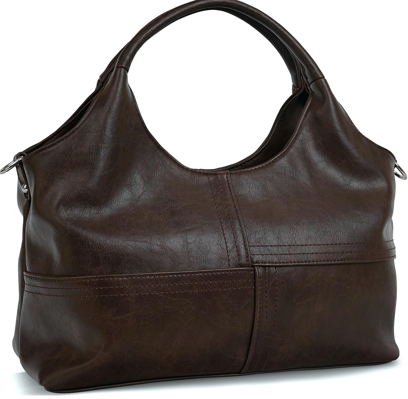 KOGTLA Medium Vegan Leather Handbag with Detachable Satchel Strap