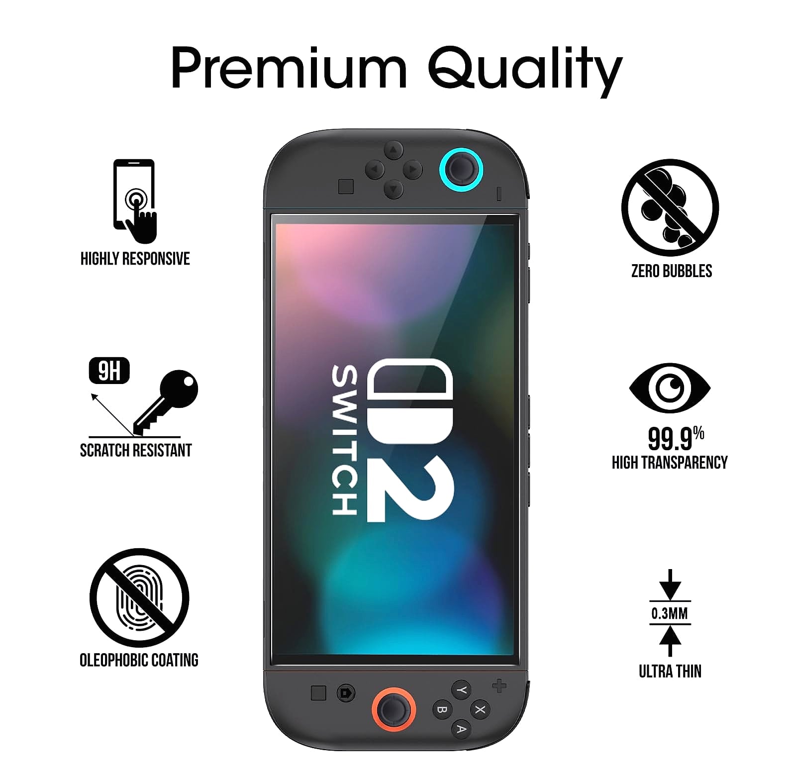 amFilm OneTouch Screen Protector for Nintendo Switch 2
