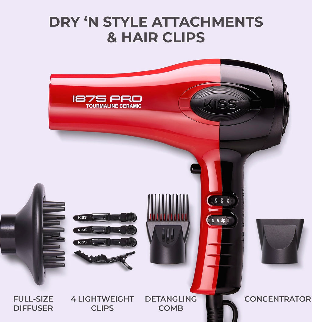 KISS 1875 Watt Pro Tourmaline Ceramic Hair Dryer