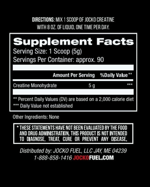 Jocko Fuel Creatine Monohydrate Powder, 450g