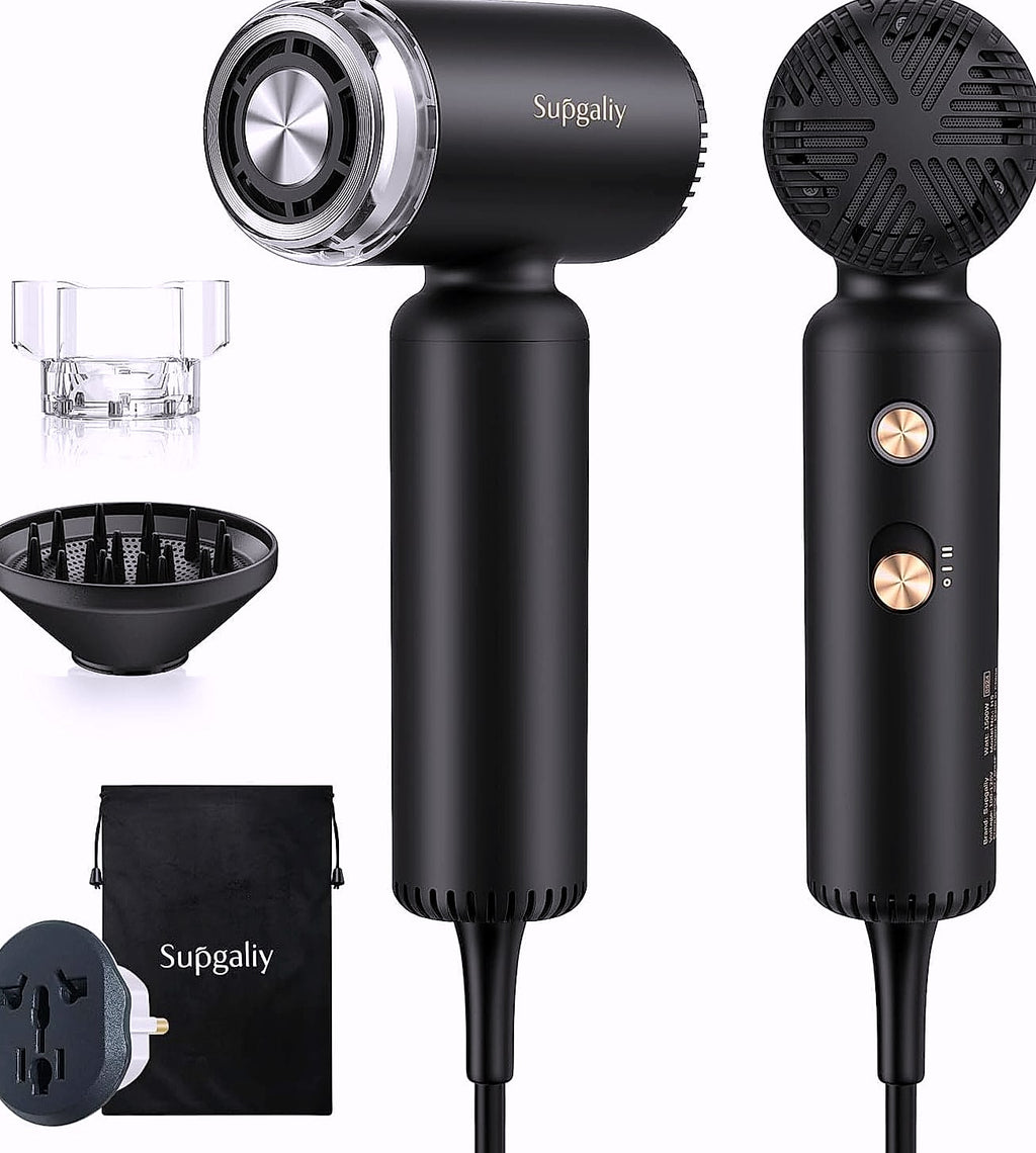 SUPGALIY Dual Voltage Travel Hair Dryer, Ionic Mini Blow Dryer