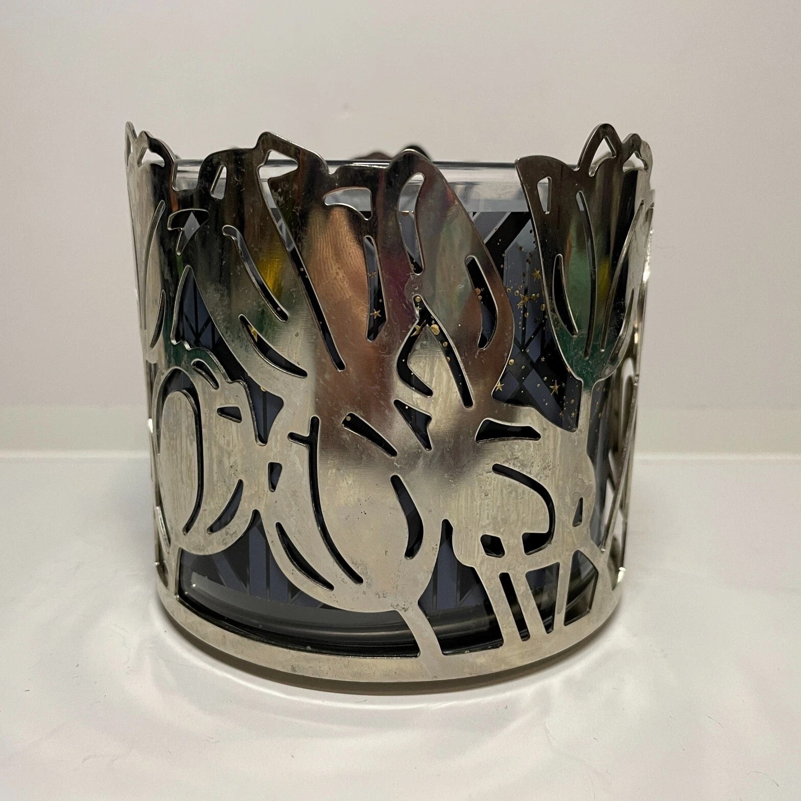 Bath & Body Works Silver Metal Tulip Flower Spring Easter Candle Holder for 3-Wick