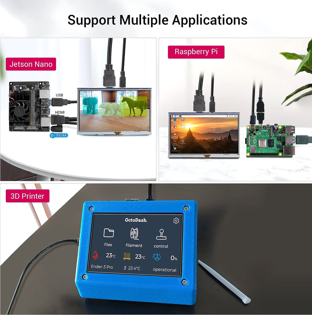 ELECROW 5" Resistive and 7" Capacitive Touch Screen Display Kit