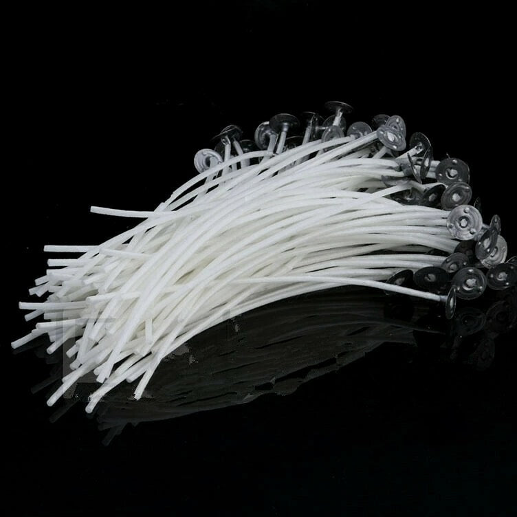 20Pack 20cm/8" Candle Wicks Cotton Core Pre Waxed&Tabbed With Sustainers
