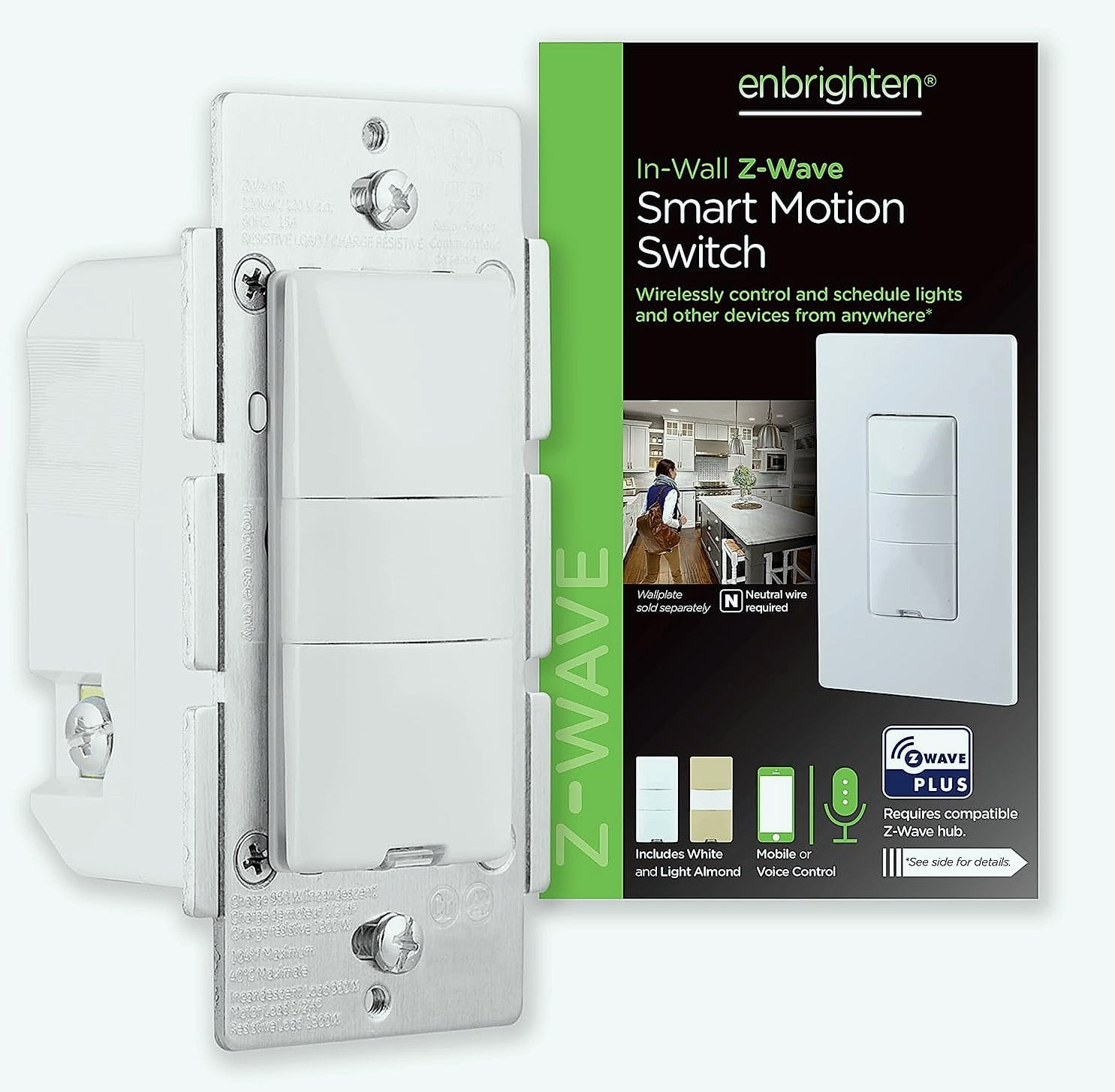 Enbrighten 26931 Z-Wave Smart Motion Sensor Light Switch