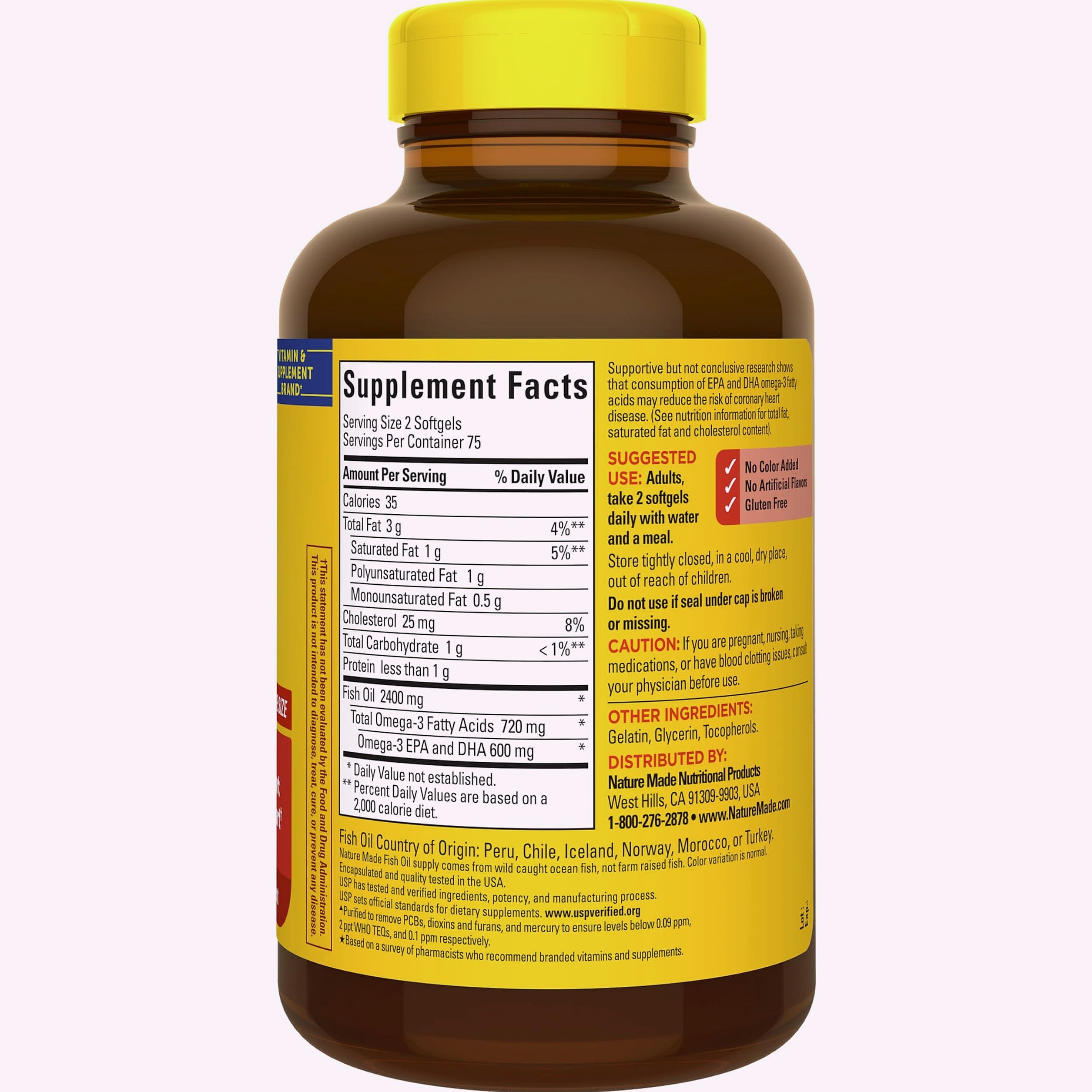 Nature Made Fish Oil 1200 mg Omega-3 Softgels, 150 Count