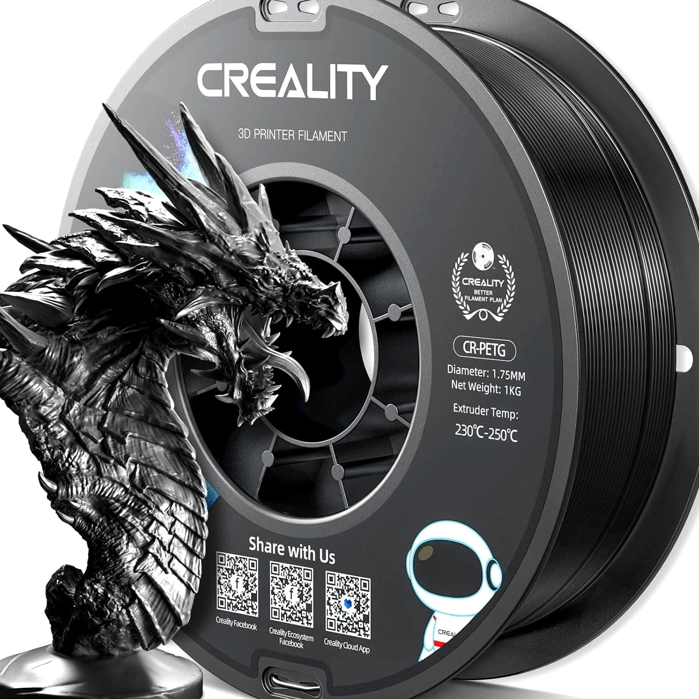 Creality PETG High Precision 3D Filament 1.75mm 1KG/Roll For 3D Printer
