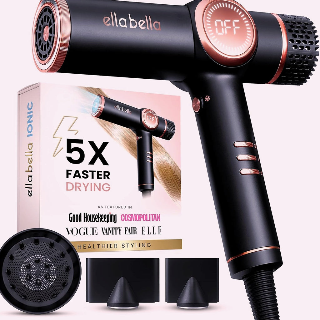 ELLA BELLA Professional Ionic Hair Dryer with Diffuser