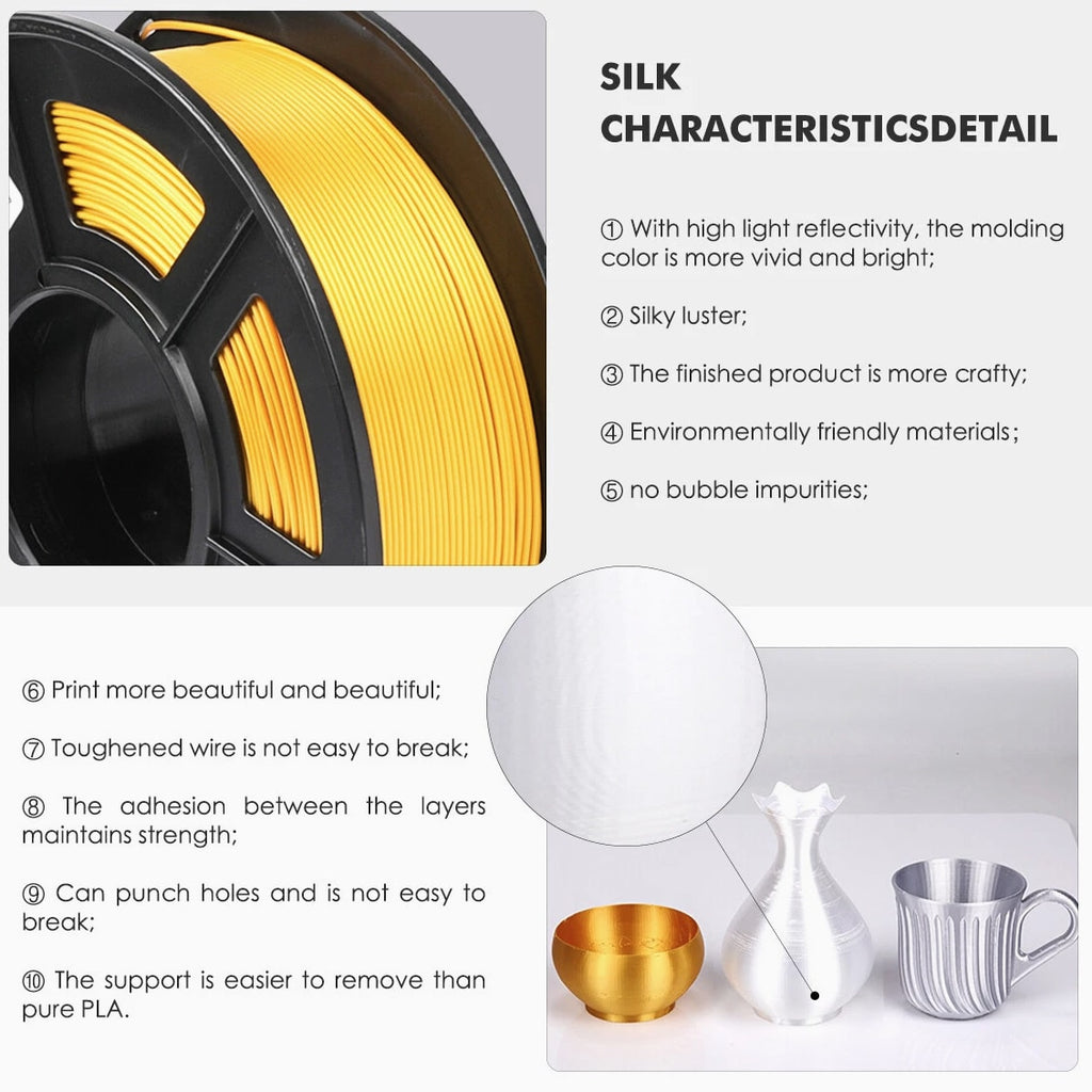JAYO 1.1KG 3D Printer Filament High Speed Matte PETG Silk PLA ABS 1.75mm