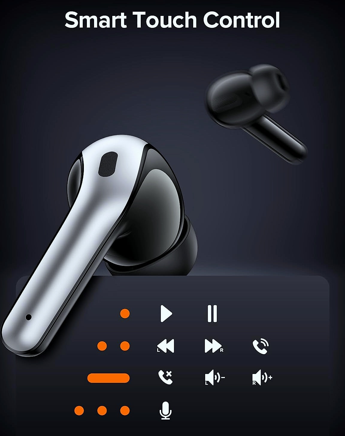 TAGRY Bluetooth Earbuds 60H Playback Wireless Charging IPX5