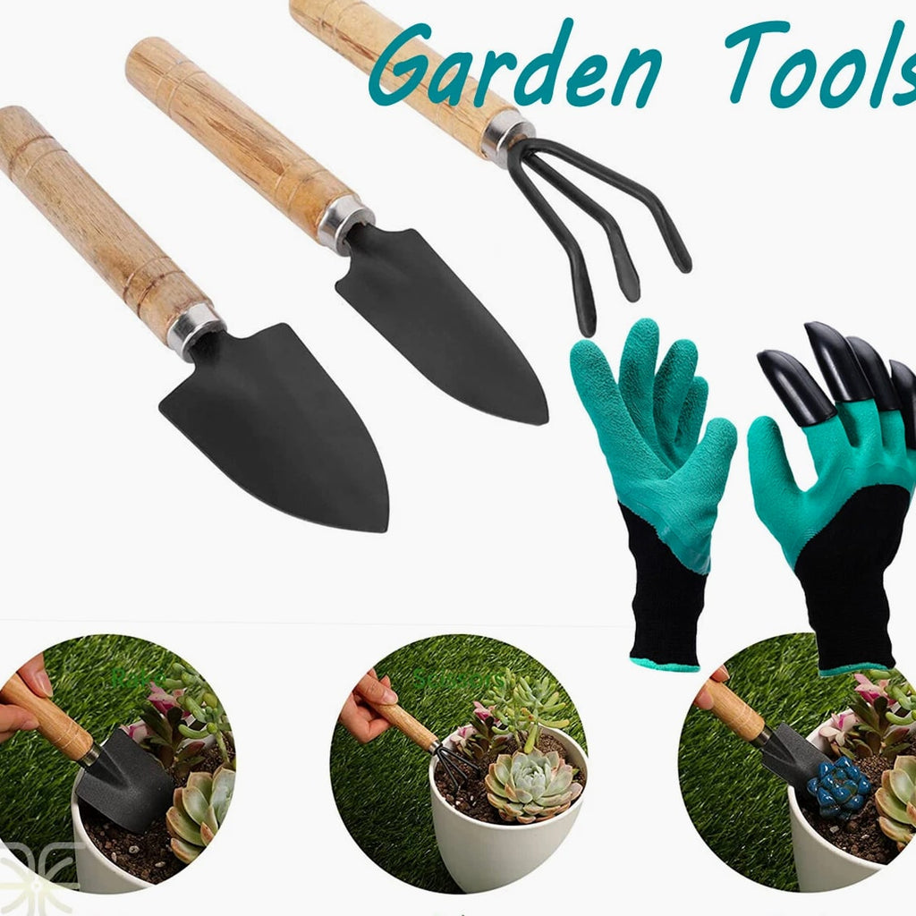 Mini Plant Garden Tools Home Gardening Tool Kit Spade Rake Shovel Piece Set Gift