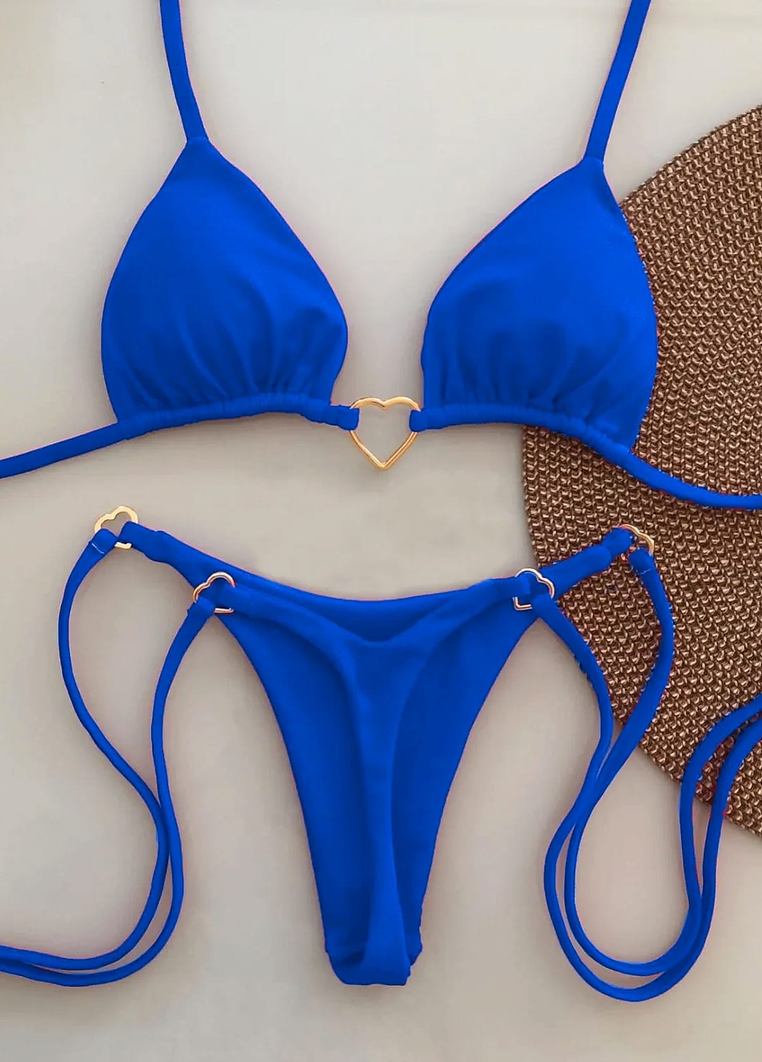 Women's White Solid Color Bikini Two-Piece Swimsuit