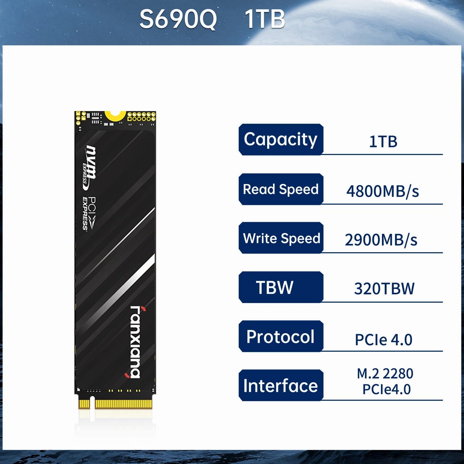 Fanxiang 4TB 2TB 1TB SSD PS5 PCIe Gen4.0 NVMe M.2 Internal Solid State Drive Lot