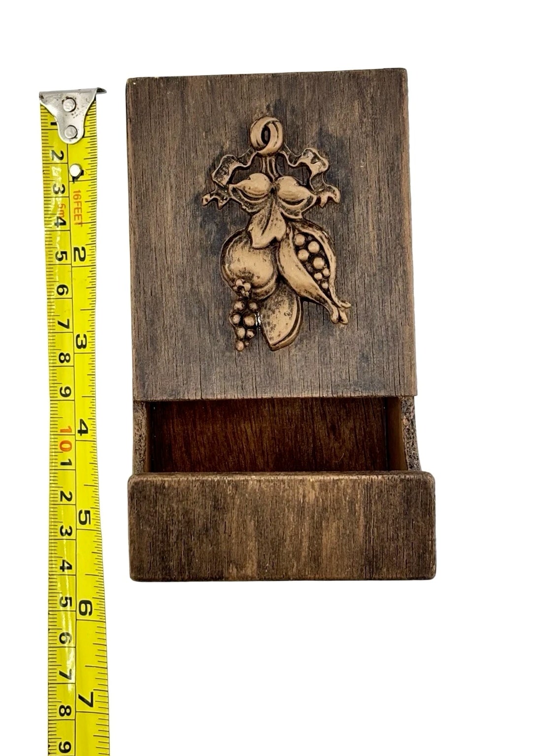 Vintage Match Box Holder Side Strike 5" Dispenser Wall Mount