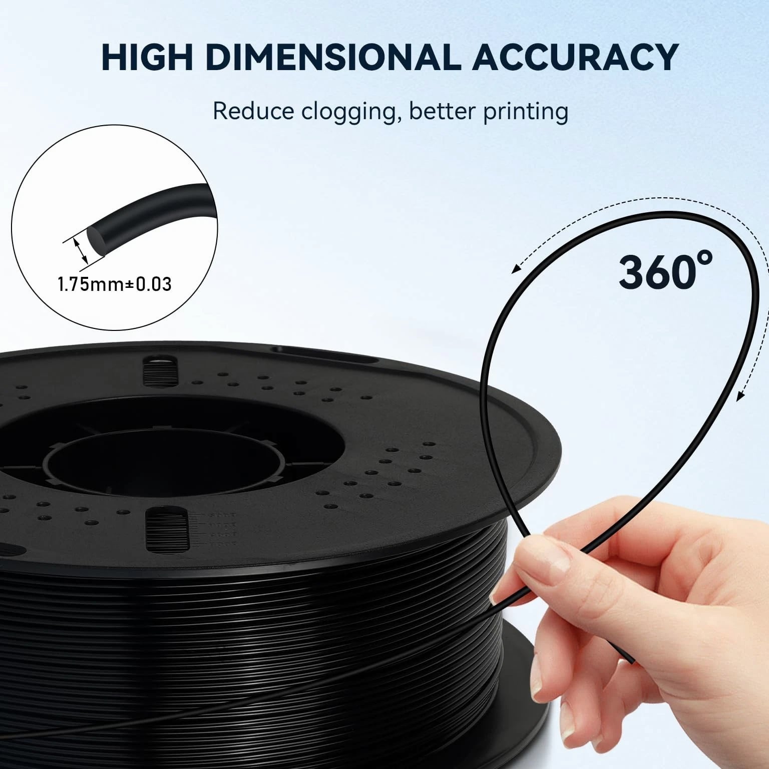 PETG 3D Printer Filament, High Strength, Low Warping, Odorless, Dimensional A...