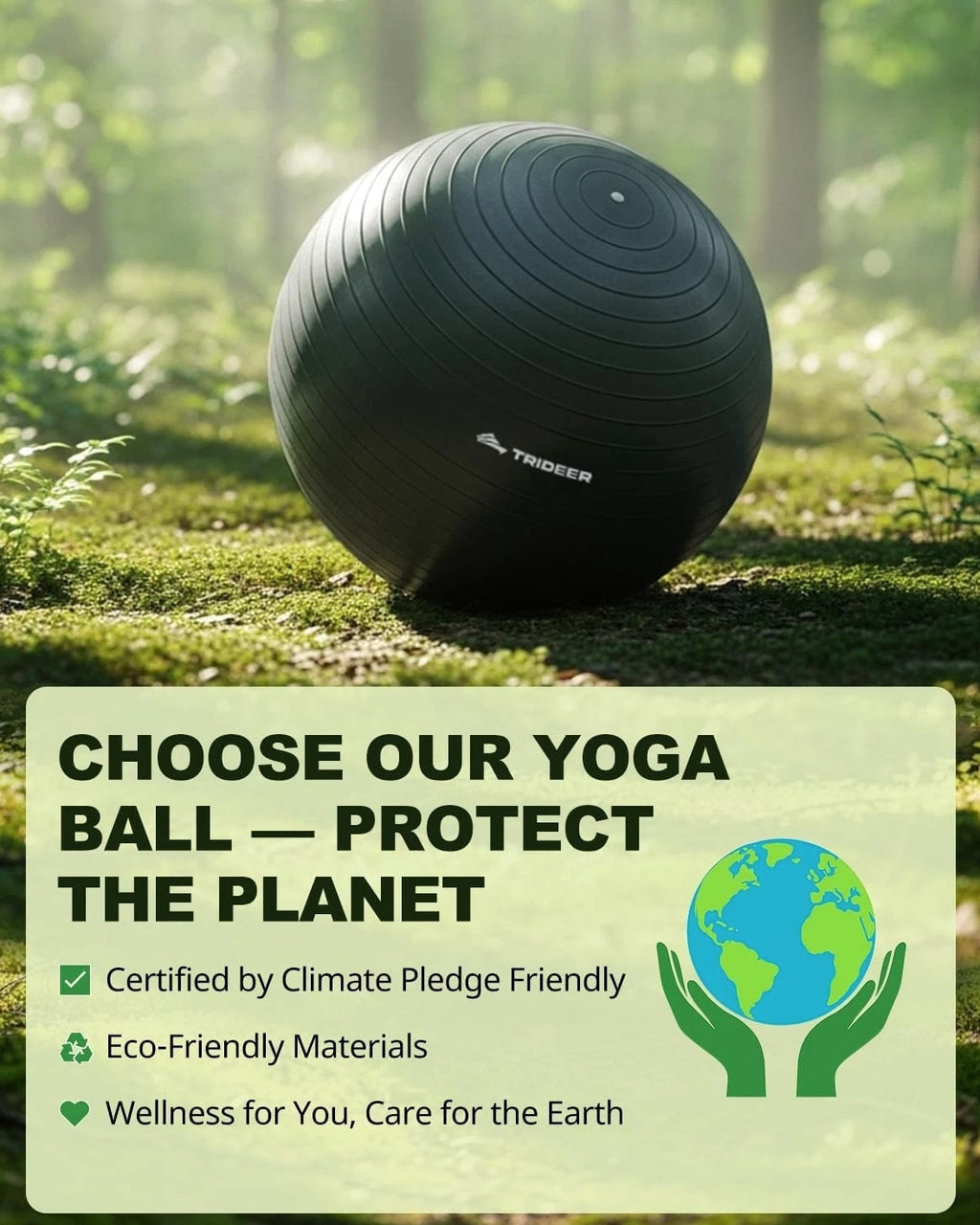 Trideer Exercise Ball for Yoga, Pilates & Fitness – Stability Ball Equipment for