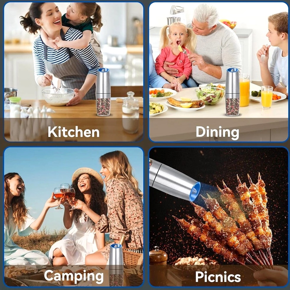 Rechargeable Electric Salt and Pepper Grinder, Adjustable Electric Salt and8190