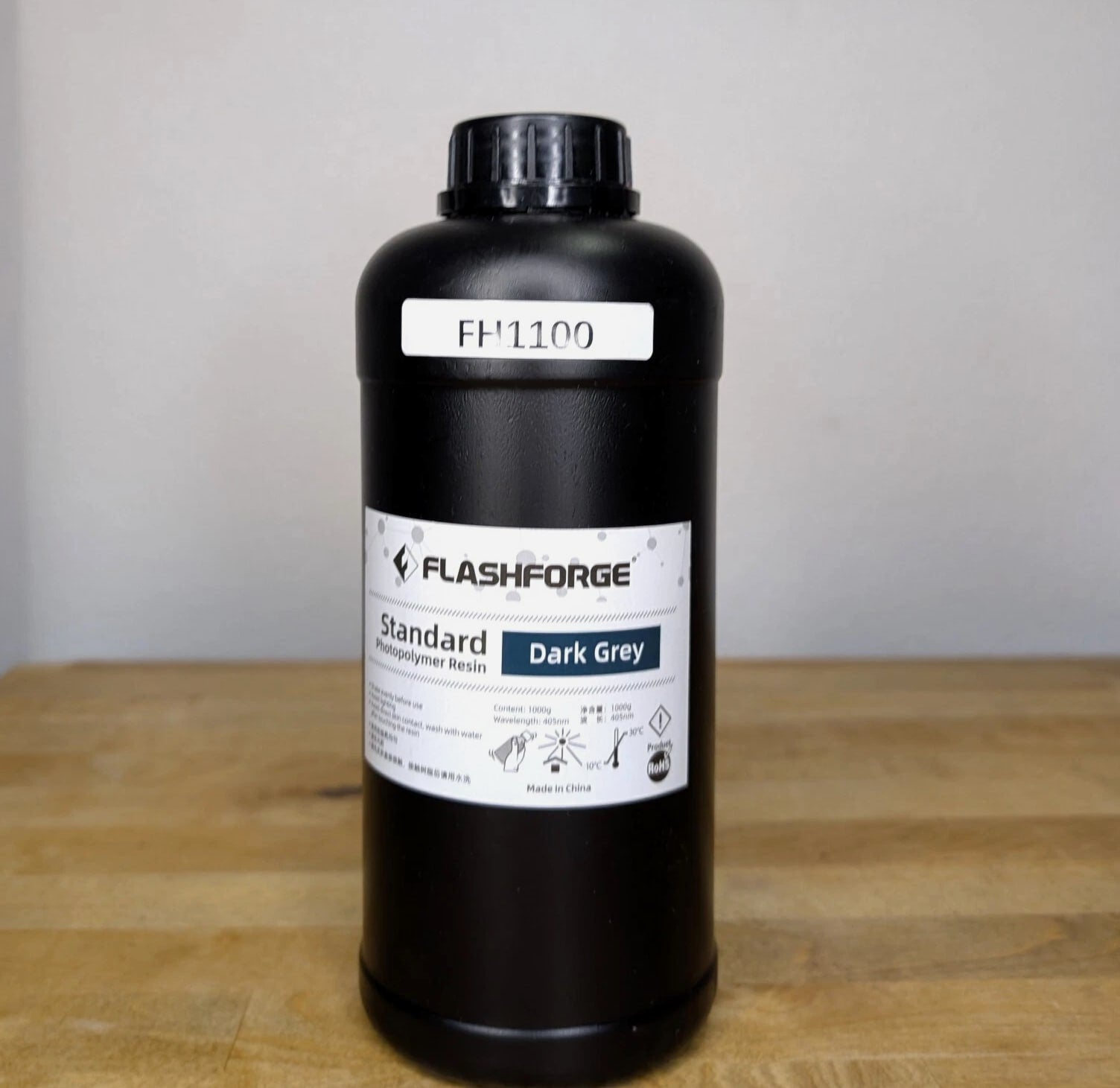 Flashforge 3D Printer Resin 1000g Standard Photopolymer Dark Grey Liquid