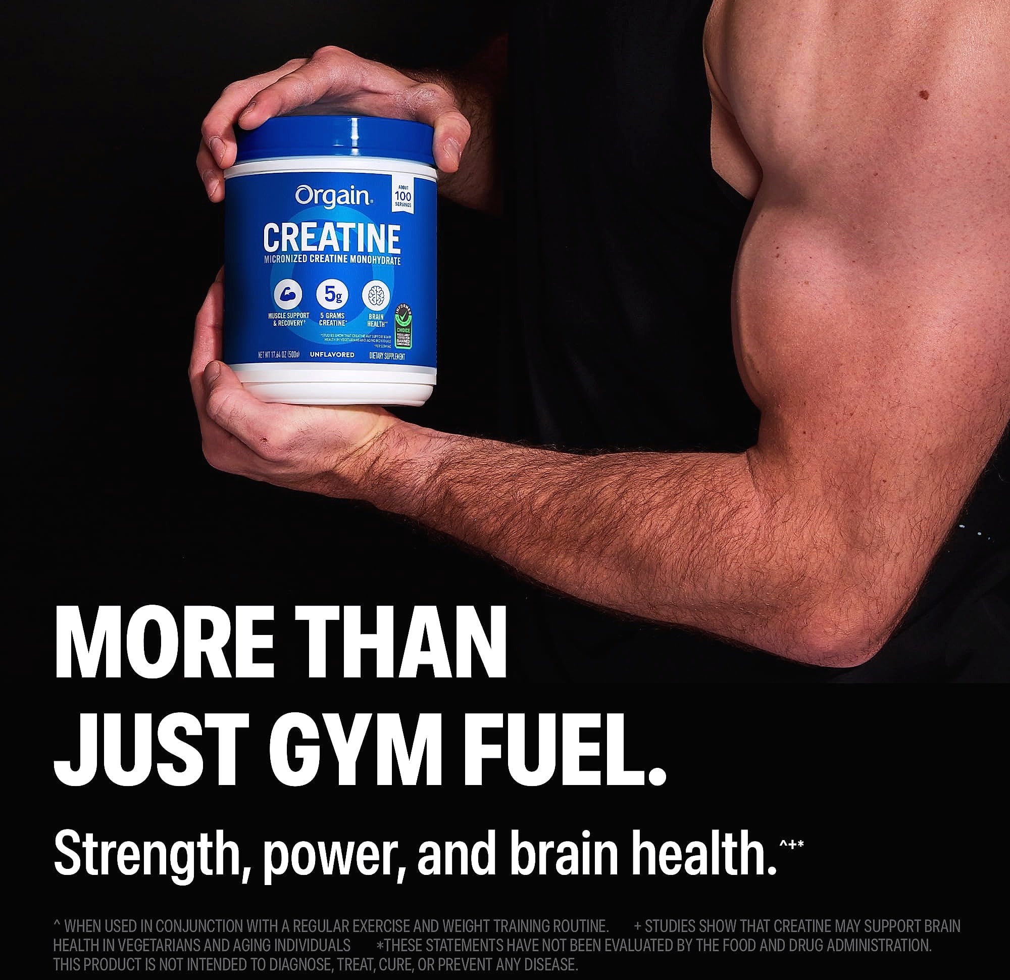Orgain Creatine Monohydrate Micronized Powder, 100 Servings