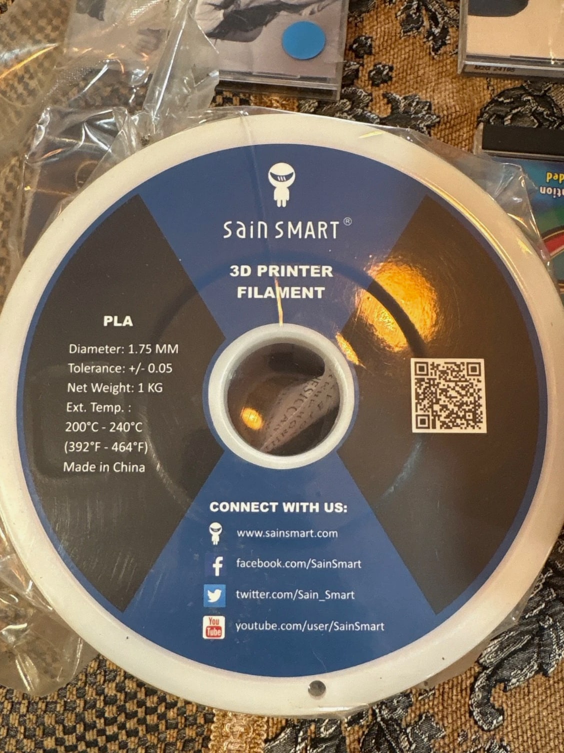 SainSmart Flexible TPU 3D Printing Filament, 1.75 mm, 1KG Red