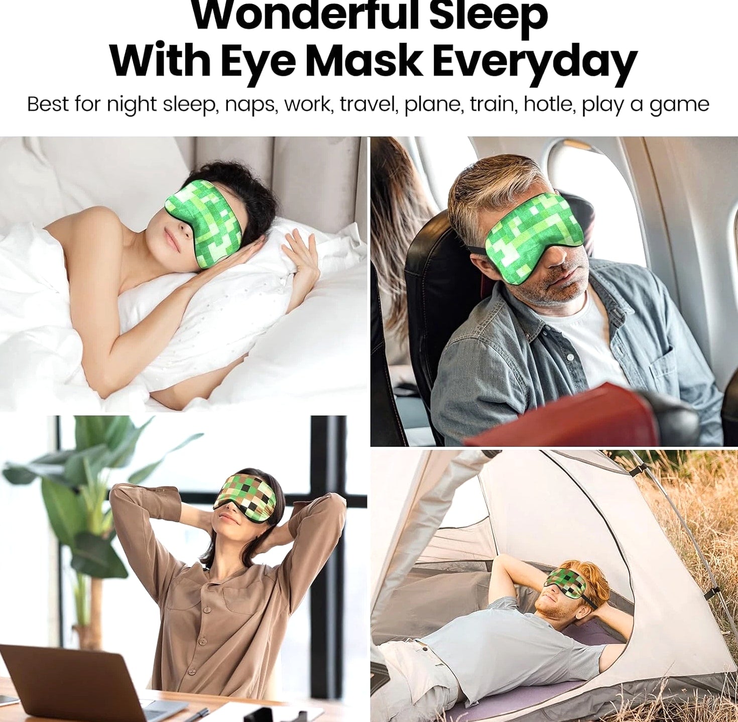 2 Pcs Sleep Mask for Kids Boys, Silk Eye Covers for Sleeping, Adjustable Strap &