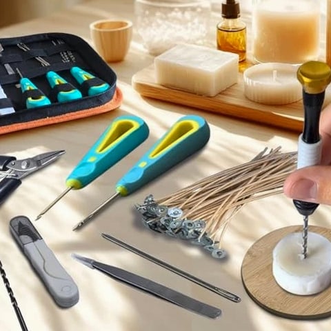 Beginner's Candle Making Kit for Adults, Wick Needle Tool Multiple 33 Pieces