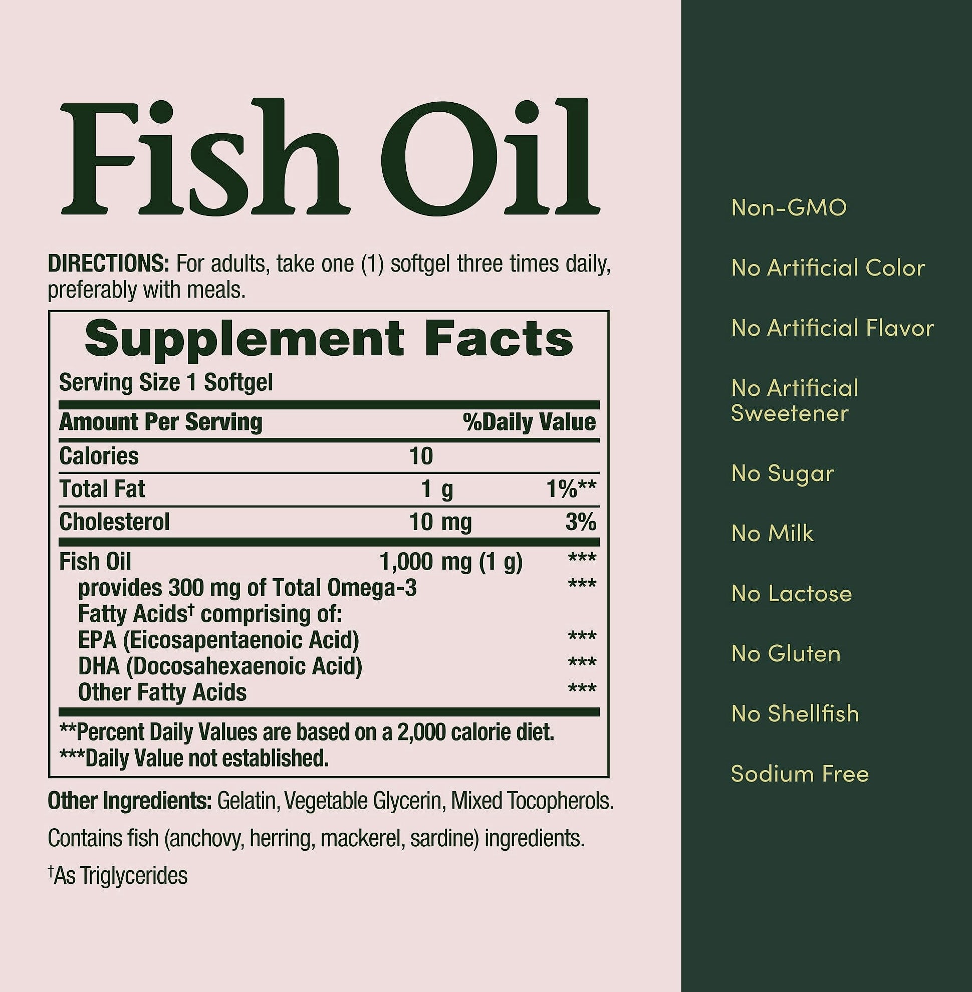 Nature's Bounty Fish Oil 1000mg Omega-3 Softgels, 145 Count