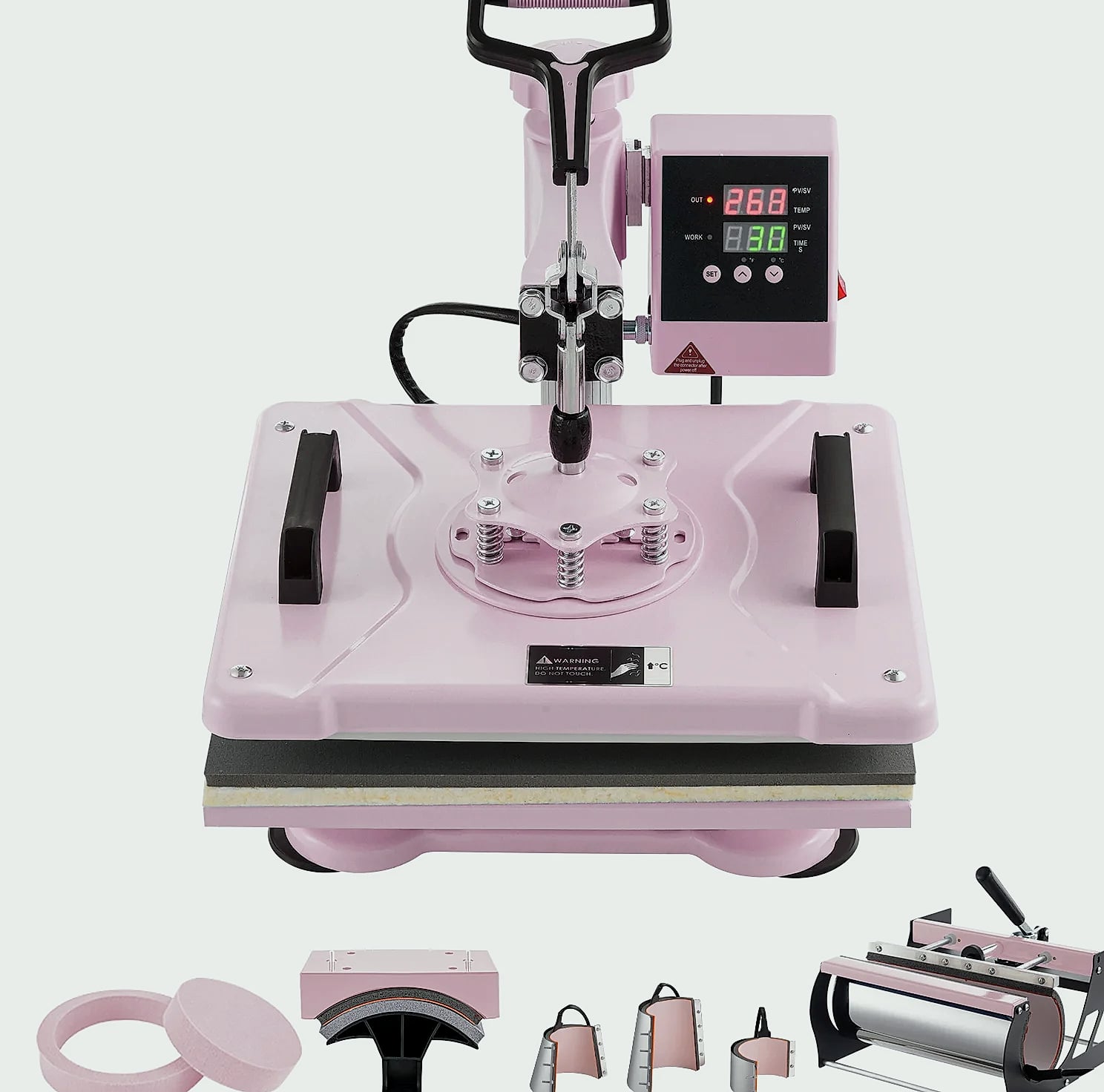 SucceBuy 12 x 15 inch Heat Press Machine with 8 Attachments for Heat Transfer