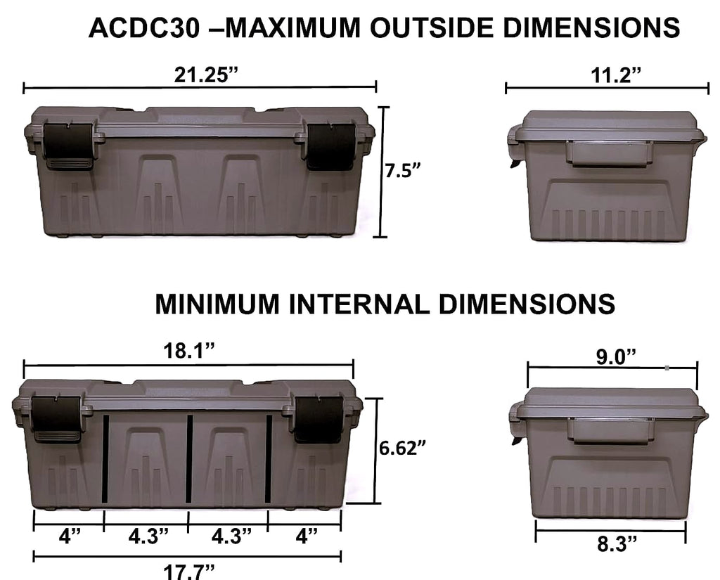 MTM ACDC30 Divided Ammo Crate Utility Box