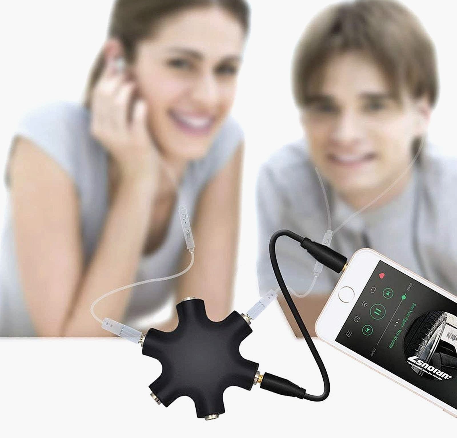 Onelinkmore 5-Jack 3.5mm Headphone Splitter Audio Adapter