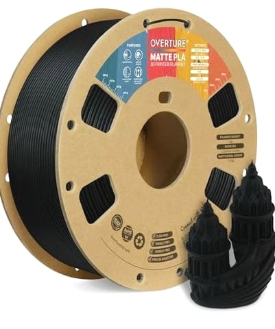 OVERTURE PLA Matte 3D Printer Filament 1.75mm, PLA 1kg Cardboard Spool (2.2lbs),