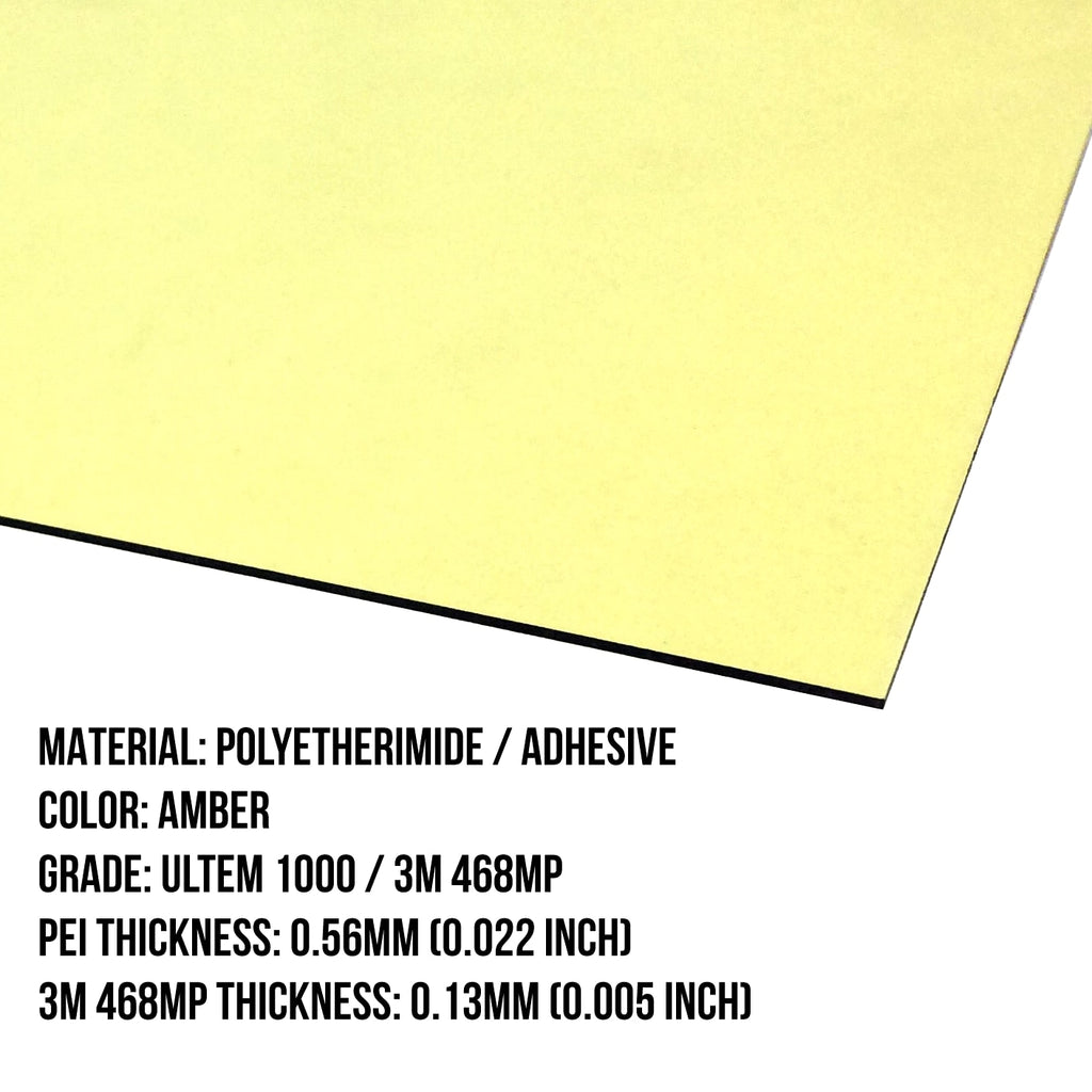 Gizmo Dorks PEI Sheet 3D Printer Build Plate with 3M 468MP Adhesive