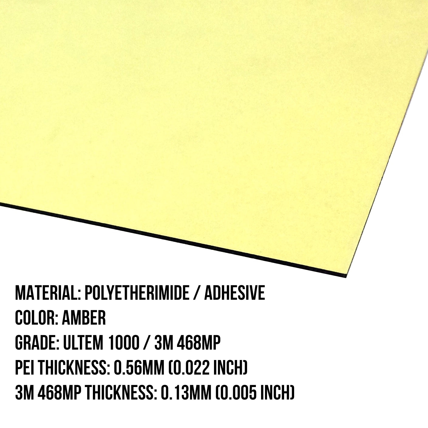 Gizmo Dorks PEI Sheet 3D Printer Build Plate with 3M 468MP Adhesive
