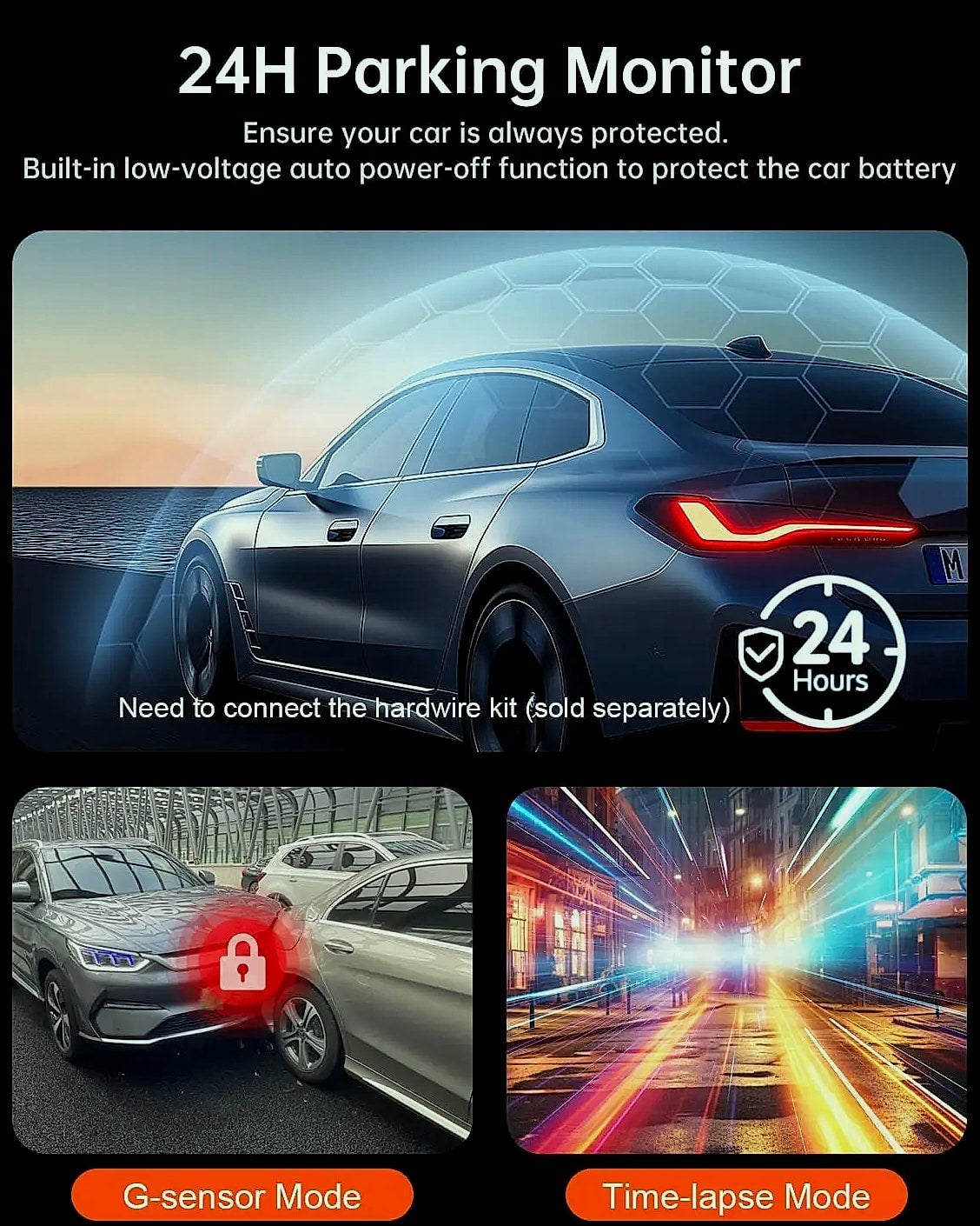 Kankeirr 4K/2.5K Dual Dash Cam with GPS and 64GB Card