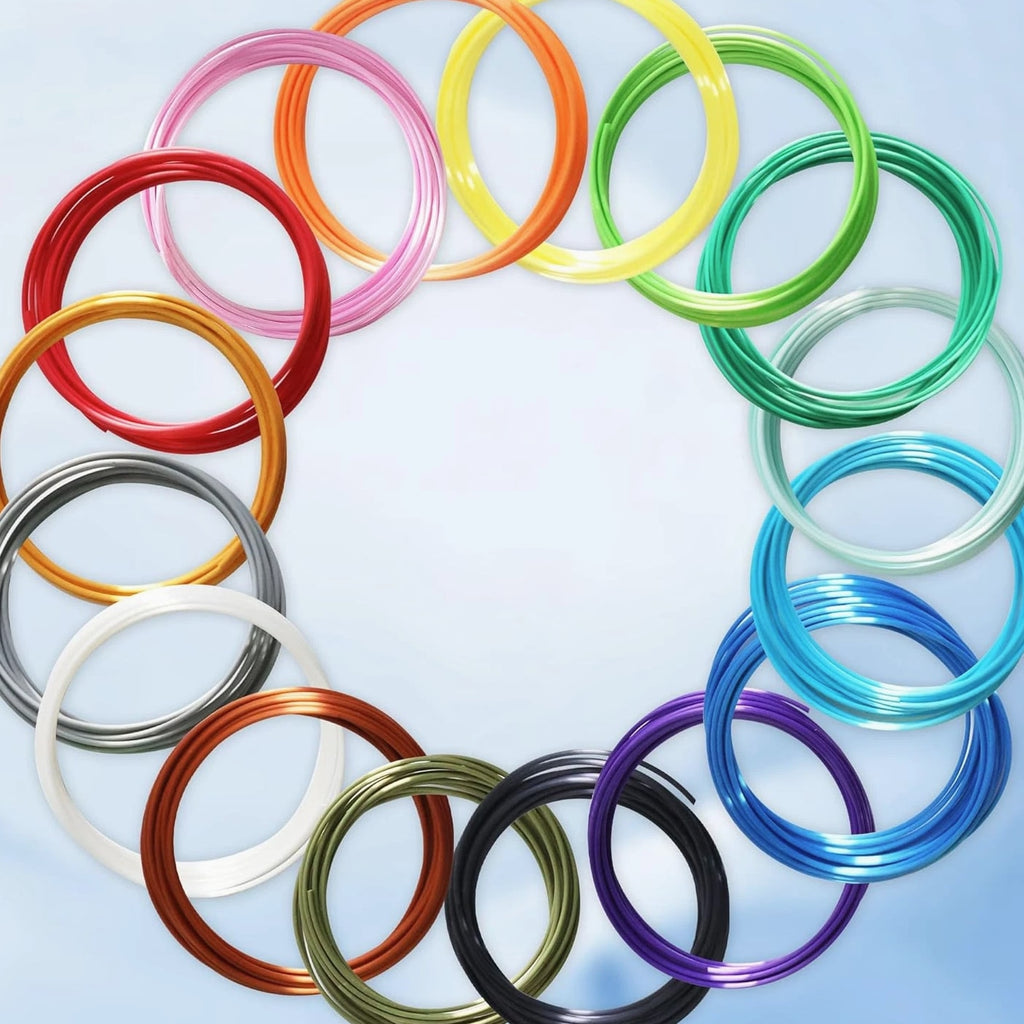 16 Colors Silk Shiny PLA Filament Sample Pack, Each Color 4 Meter Length, Total