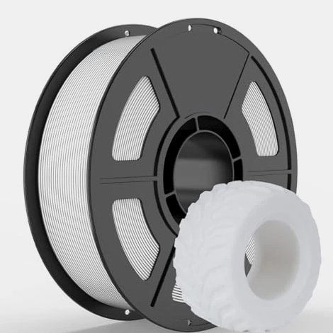 95A 3D Printer Filament 1.75mm, Flexible & Soft Polyurethane, TPU White